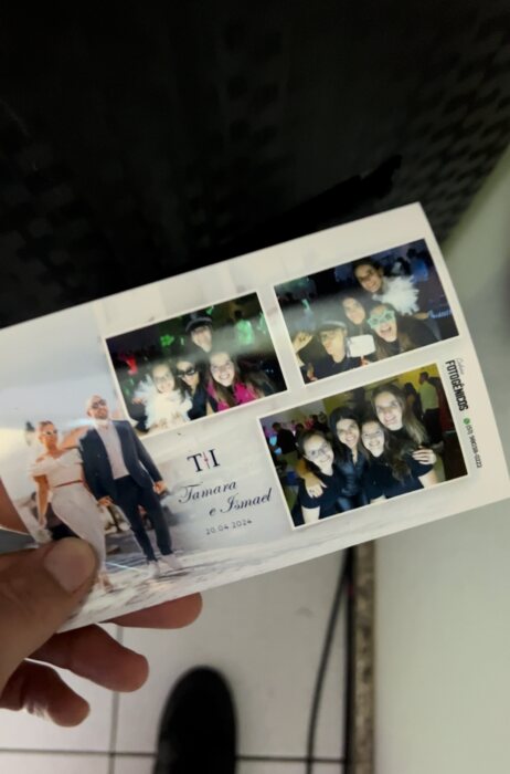 Foto lembrança impressa do casamento de Tamara e Ismael